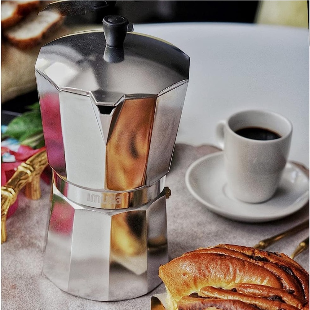Imusa USA Aluminum Stovetop 3-cup Espresso Maker (B120-43V), Silver - Picture 5 of 10